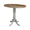 International Concepts Round 36 in Rd Extension Dining Table, 4 X-back Bar Height Stools, Hickory/Stone, 36 W, 48 L, Wood K41-36RXT-6B-S6133-4 - alternate 5